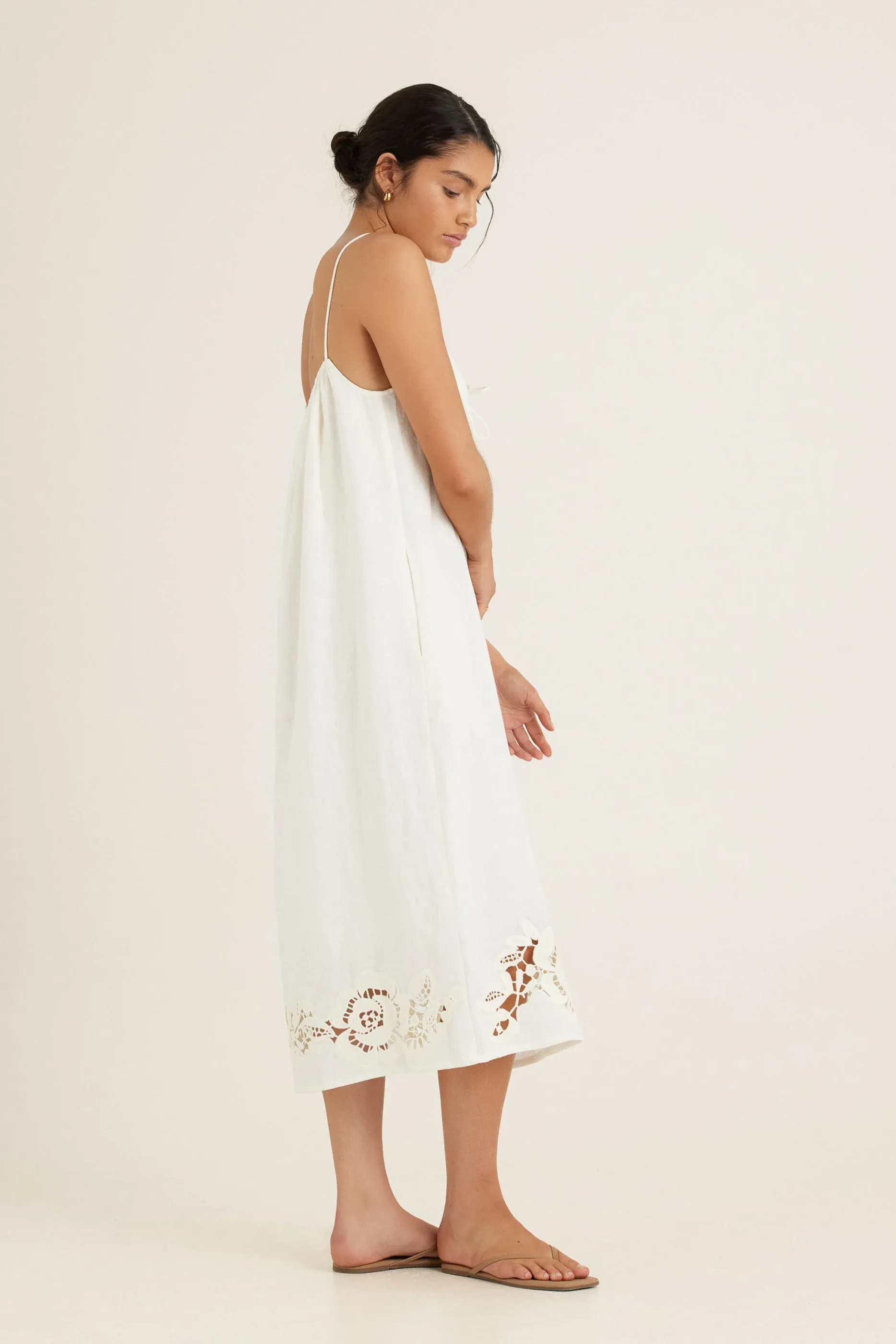 Peony Embroidered Midi Dress - Gardenia sold by Soleil Blue product image thumbnail 4
