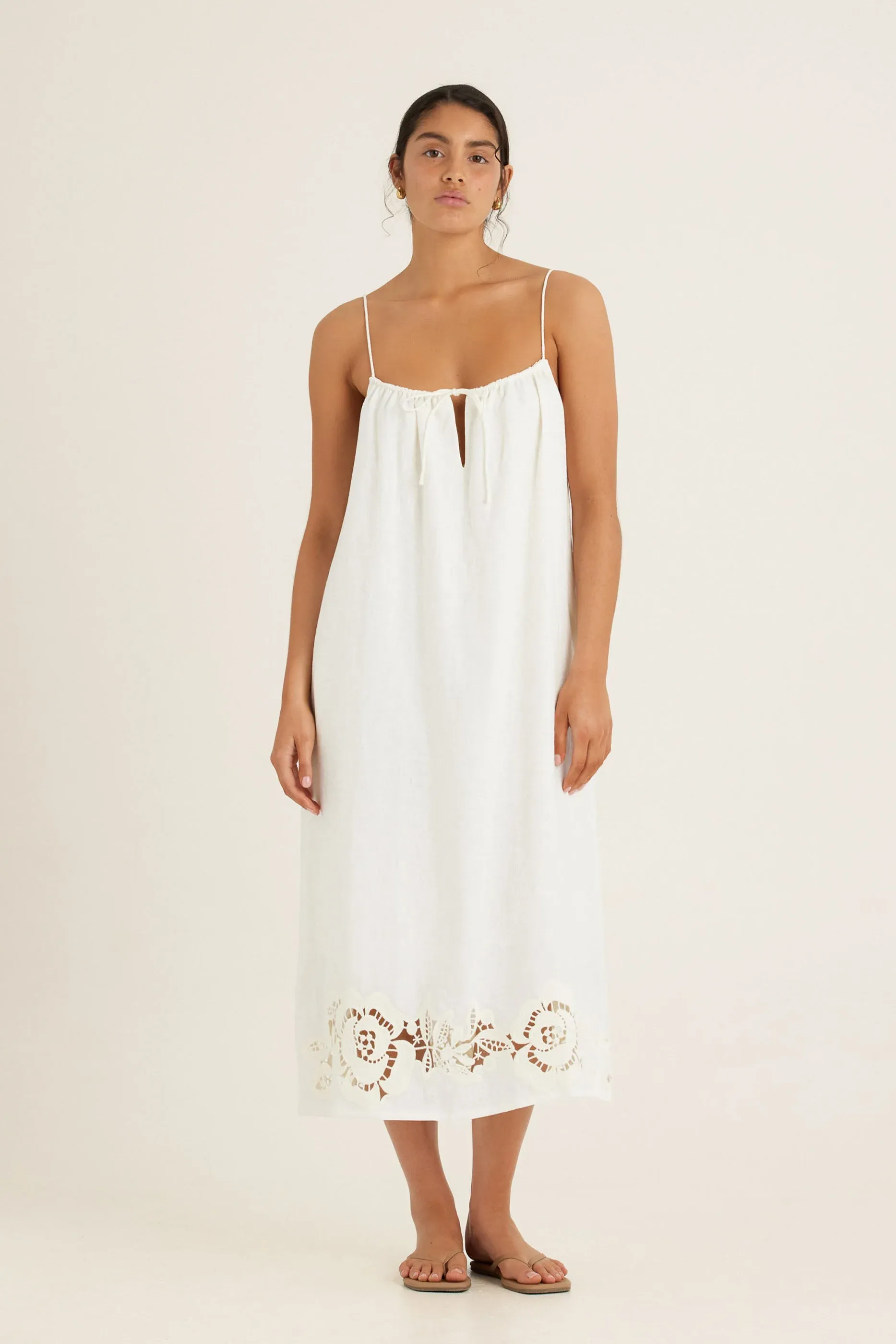 Peony Embroidered Midi Dress - Gardenia sold by Soleil Blue product image thumbnail 2