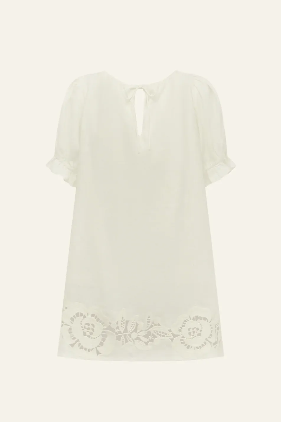 Peony Embroidered Poets Mini Dress - Gardenia sold by Soleil Blue product image thumbnail 5