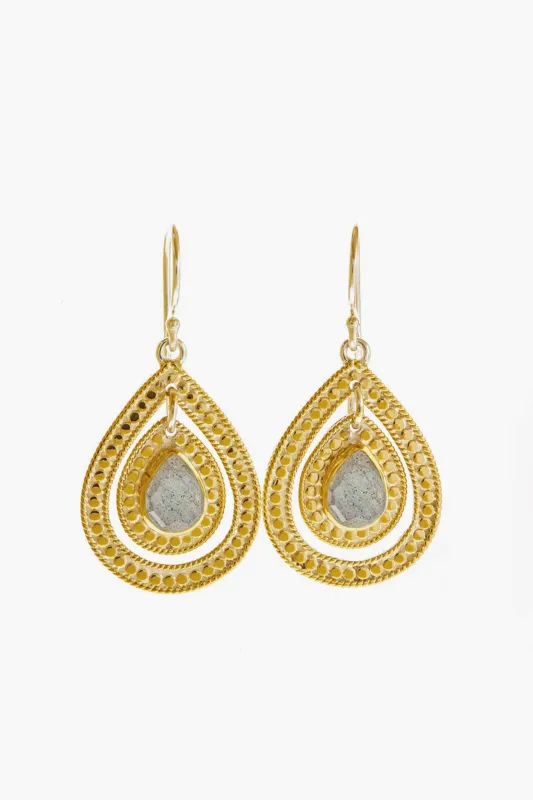 Anna Beck Labradorite Double Drop Cut Out Earrings made by Anna Beck