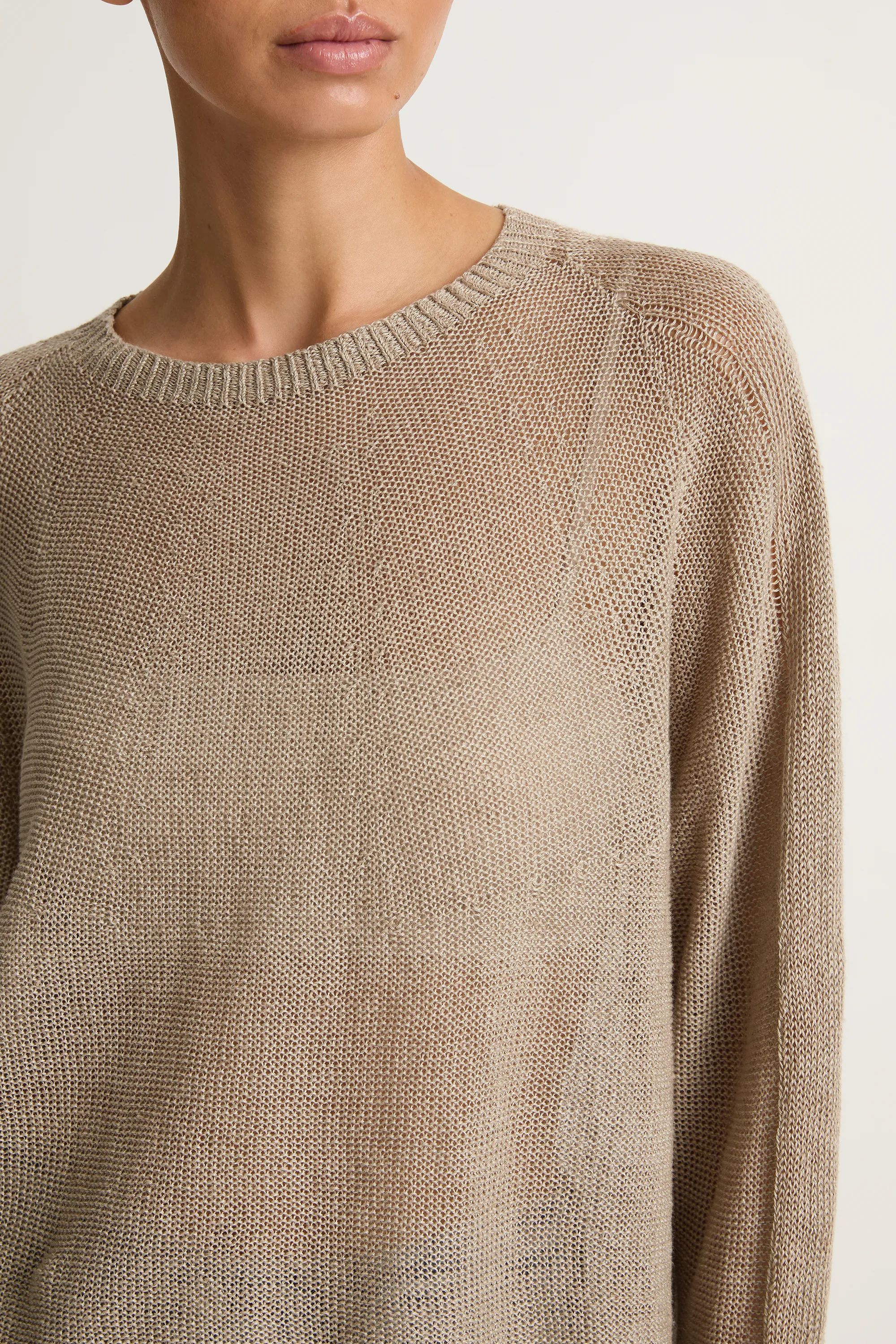 Pas De Calais Normandy Linen Crew Neck Pullover - Natural sold by Soleil Blue product image thumbnail 5