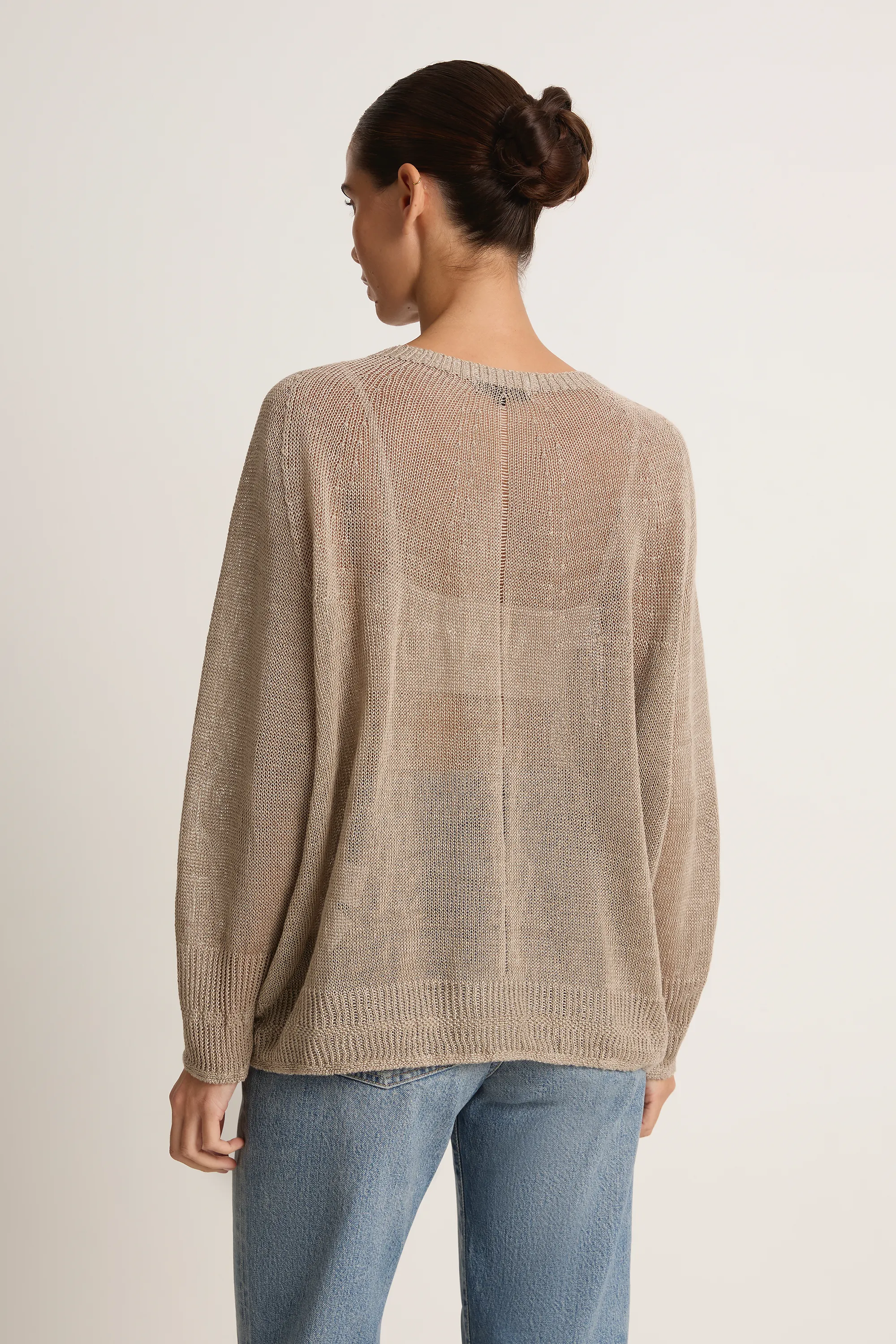 Pas De Calais Normandy Linen Crew Neck Pullover - Natural sold by Soleil Blue product image thumbnail 2