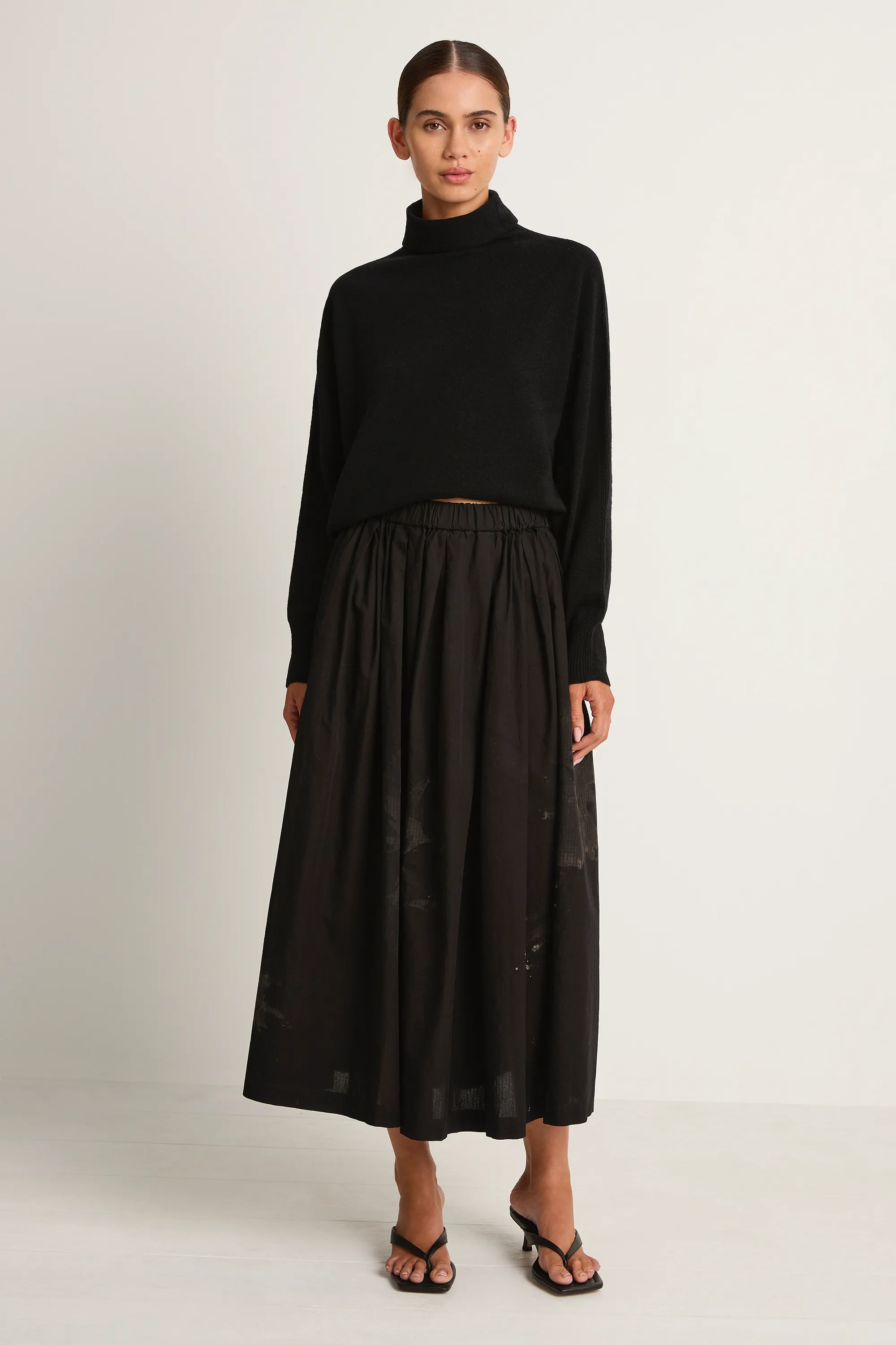 Pas De Calais Airy Wool Loose Turtleneck Pullover - Black sold by Soleil Blue product image thumbnail 3