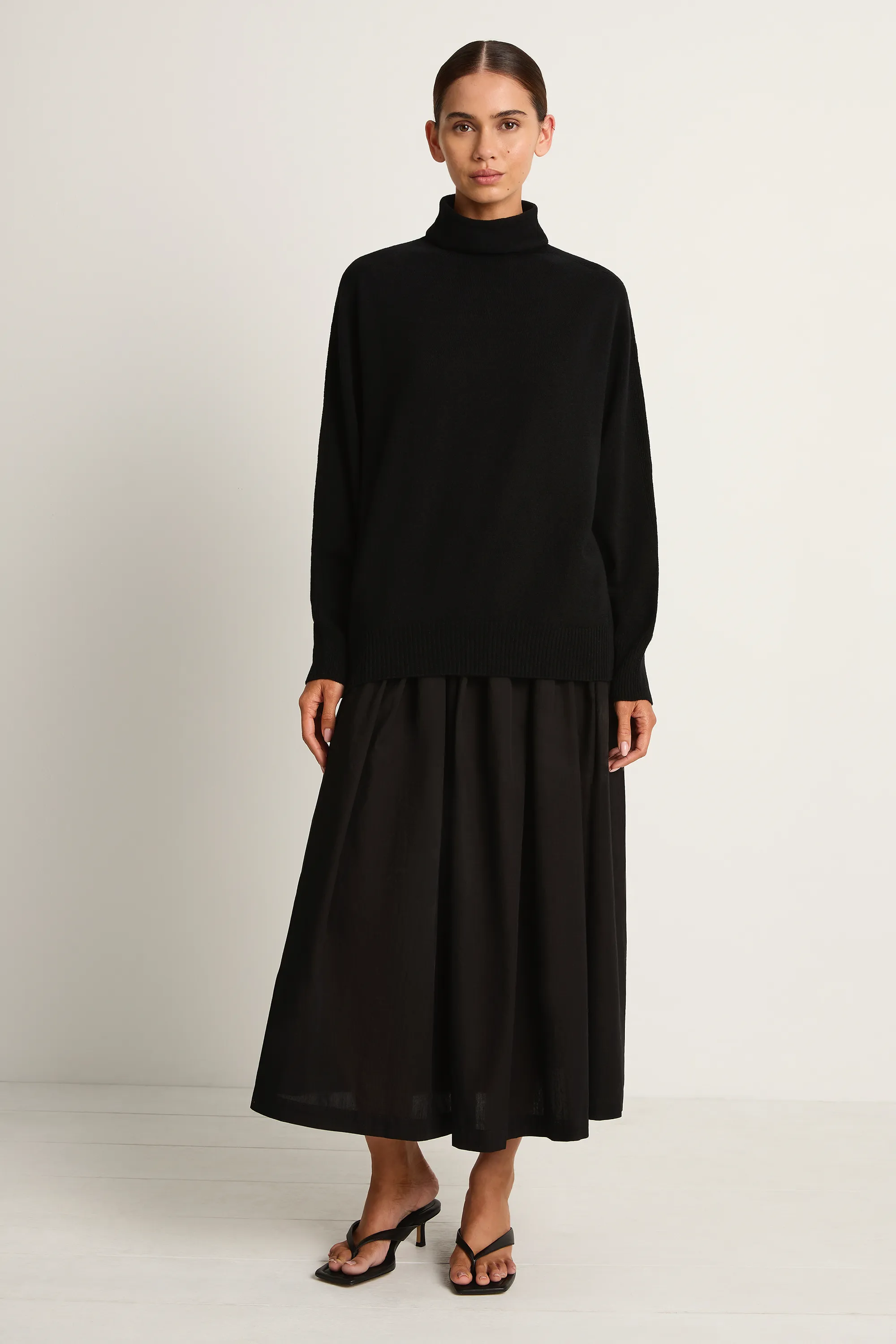 Pas De Calais Airy Wool Loose Turtleneck Pullover - Black sold by Soleil Blue product image thumbnail 4