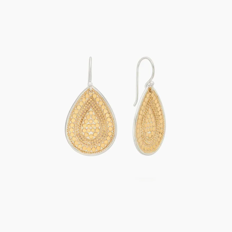 Anna Beck Contrast Dotted Teardrop Earrings - Gold made by Anna Beck