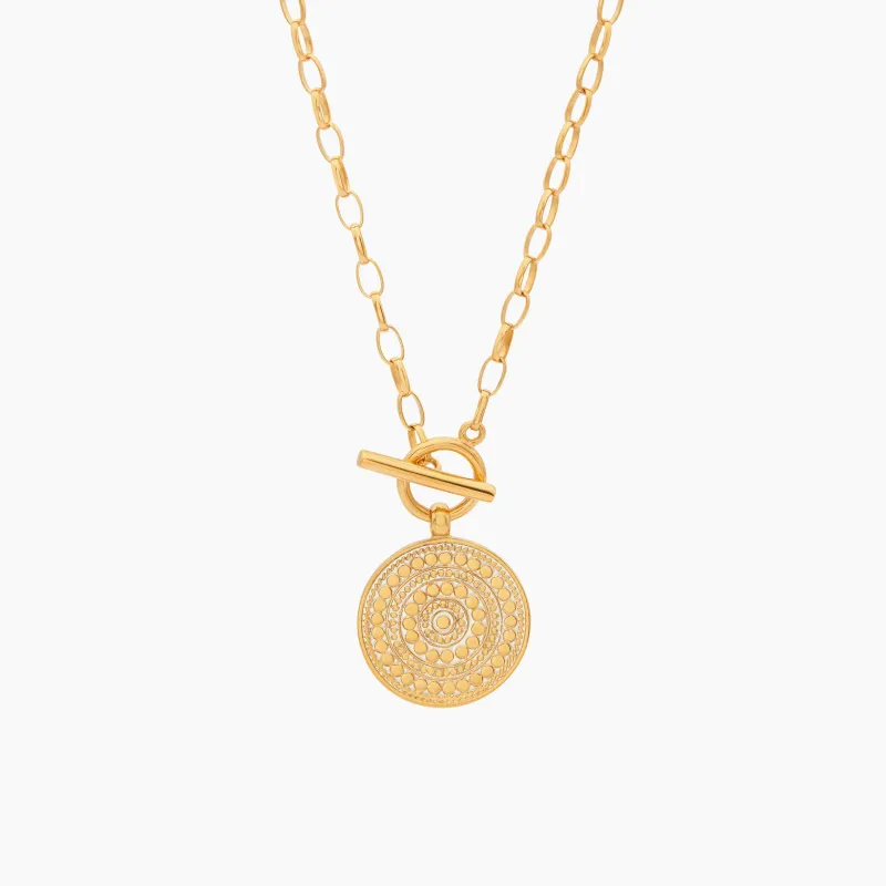 Anna Beck Classic Dotted Circle Toggle Necklace - Gold made by Anna Beck