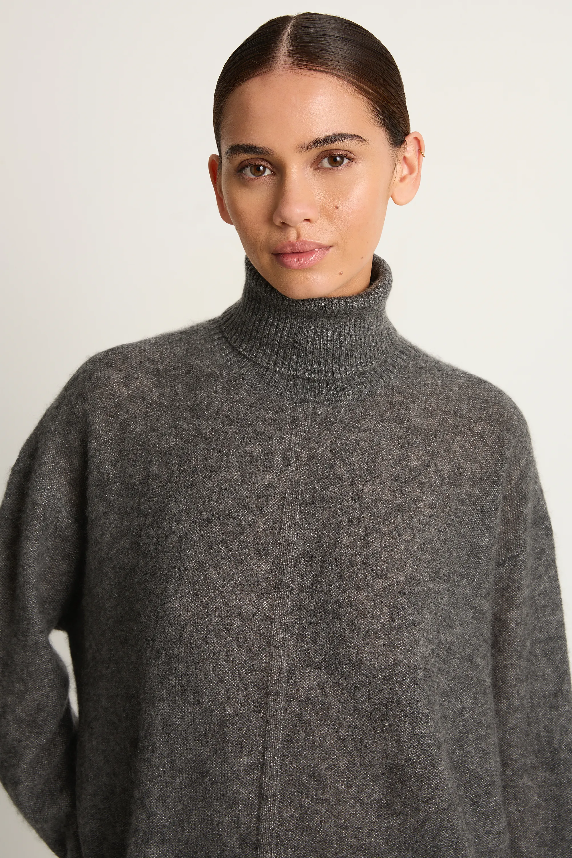Apiece Apart Softest Tissue Weight Turtleneck - Charcoal sold by Soleil Blue product image thumbnail 3