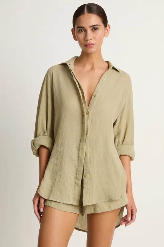 Mikoh Noto Shirt - Oyster - FINAL SALE made by Mikoh