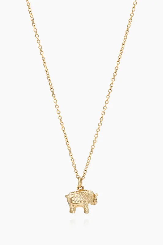 Anna Beck Small Elephant Charm Necklace - Gold made by Anna Beck