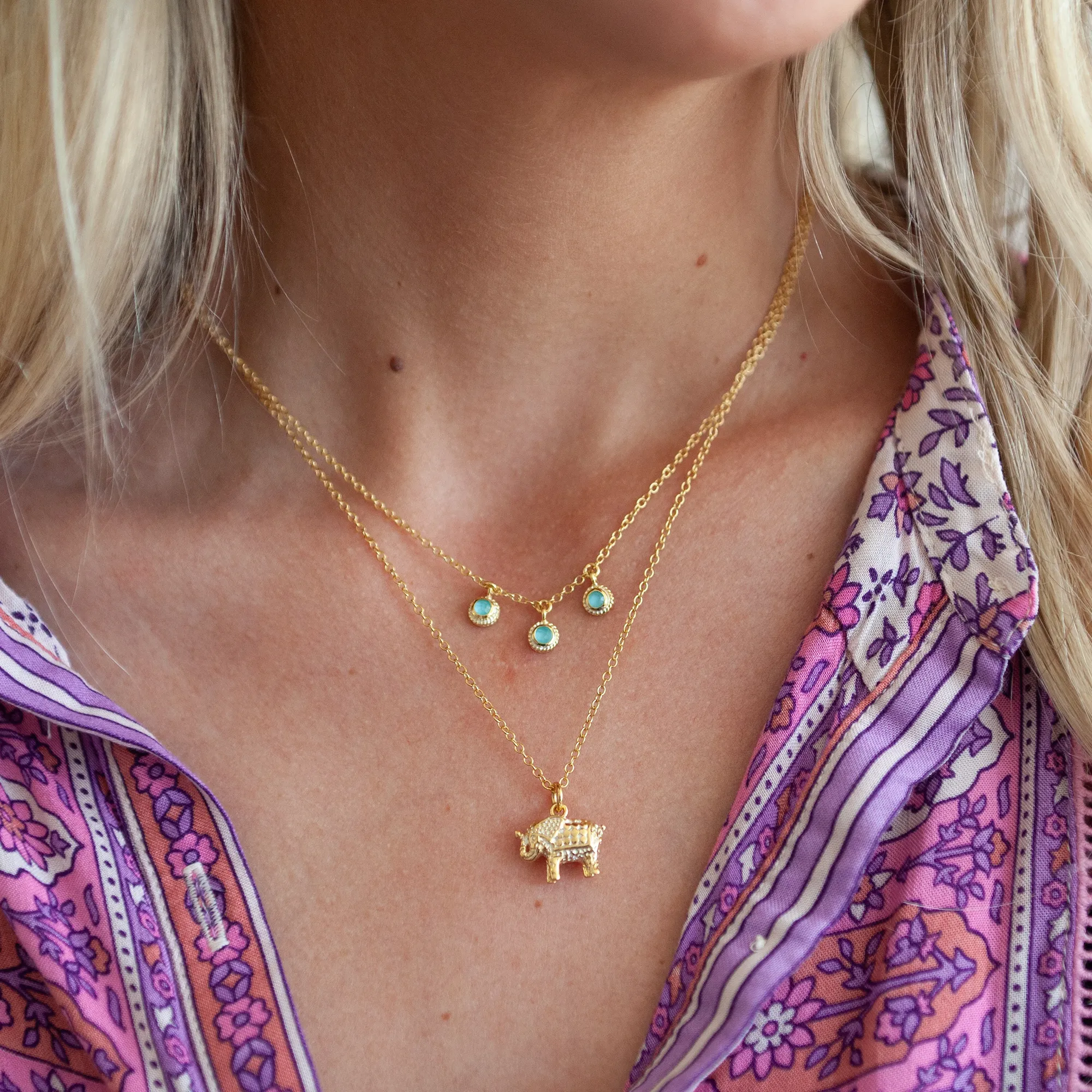 Anna Beck Small Elephant Charm Necklace - Gold sold by Soleil Blue product image thumbnail 2