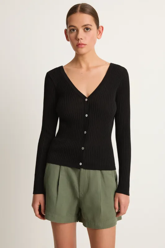 Demylee Frida Cotton Cardigan - Black - FINAL SALE made by DEMYLEE