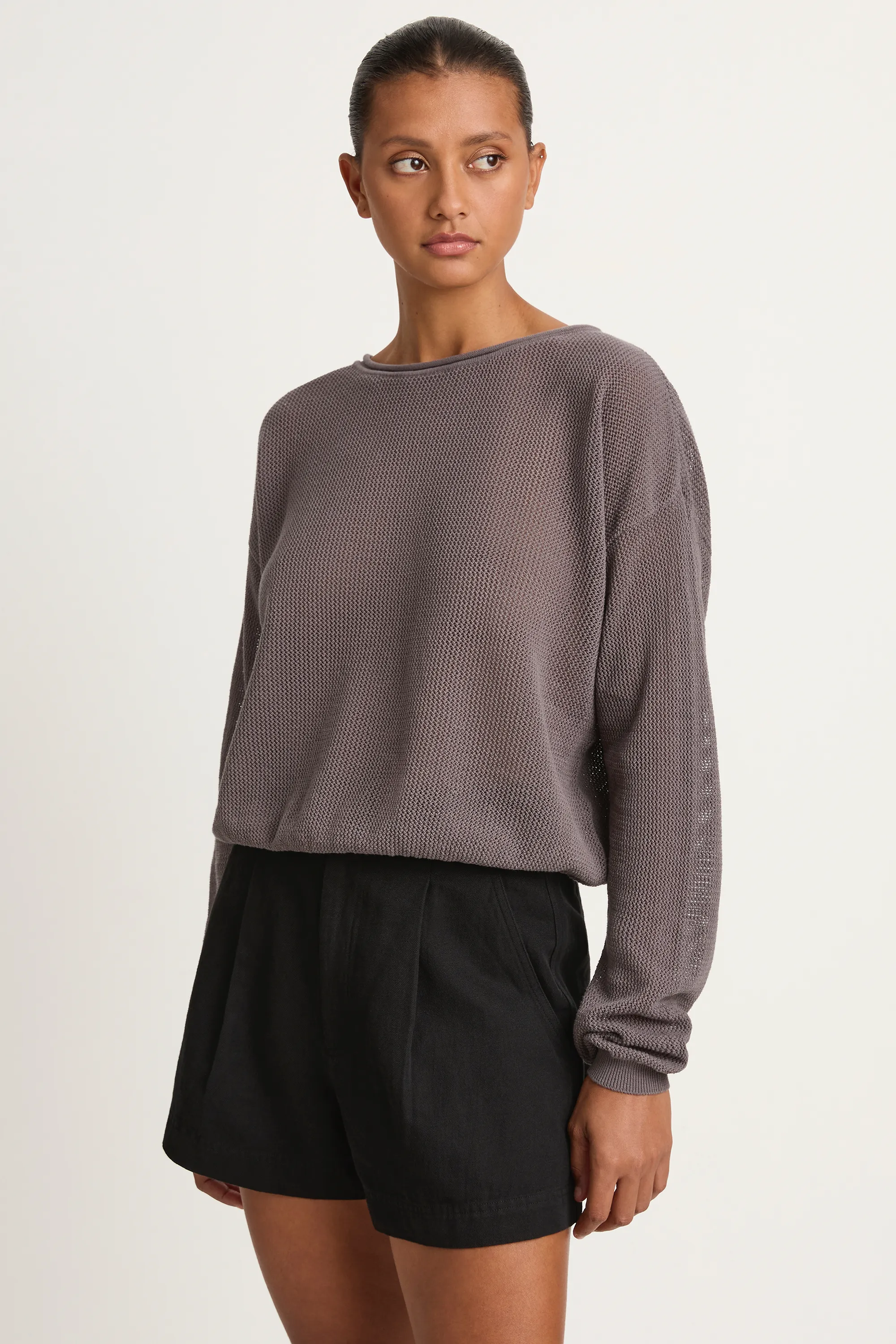 Demylee Marabel Cotton Sweater - Graphite - FINAL SALE sold by Soleil Blue