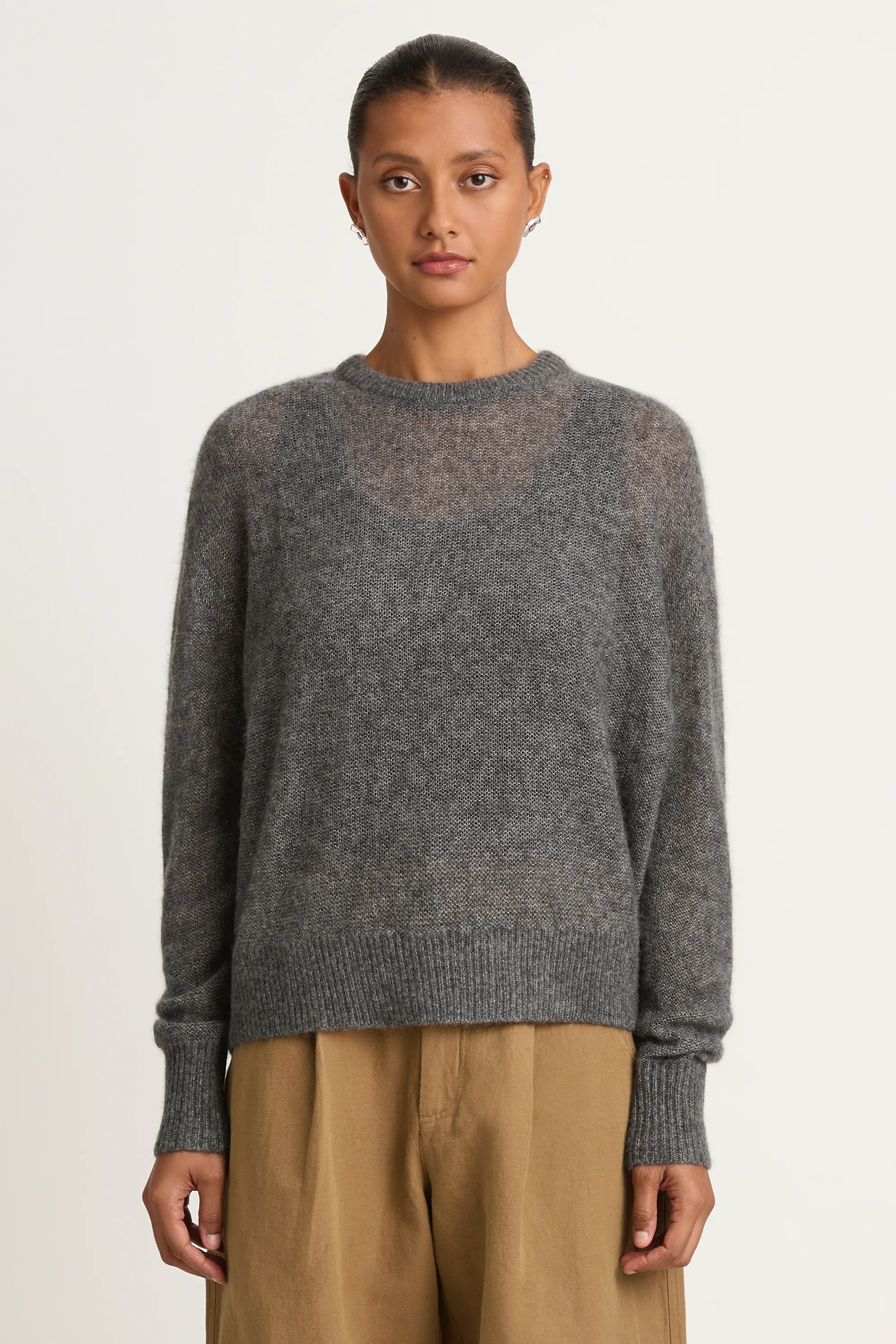Apiece Apart Softest Tissue Weight Sweater - Charcoal sold by Soleil Blue product image thumbnail 2