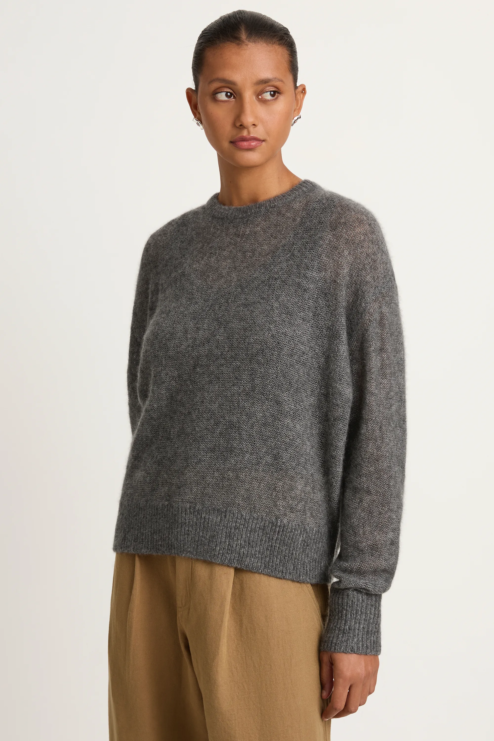 Apiece Apart Softest Tissue Weight Sweater - Charcoal sold by Soleil Blue product image thumbnail 3