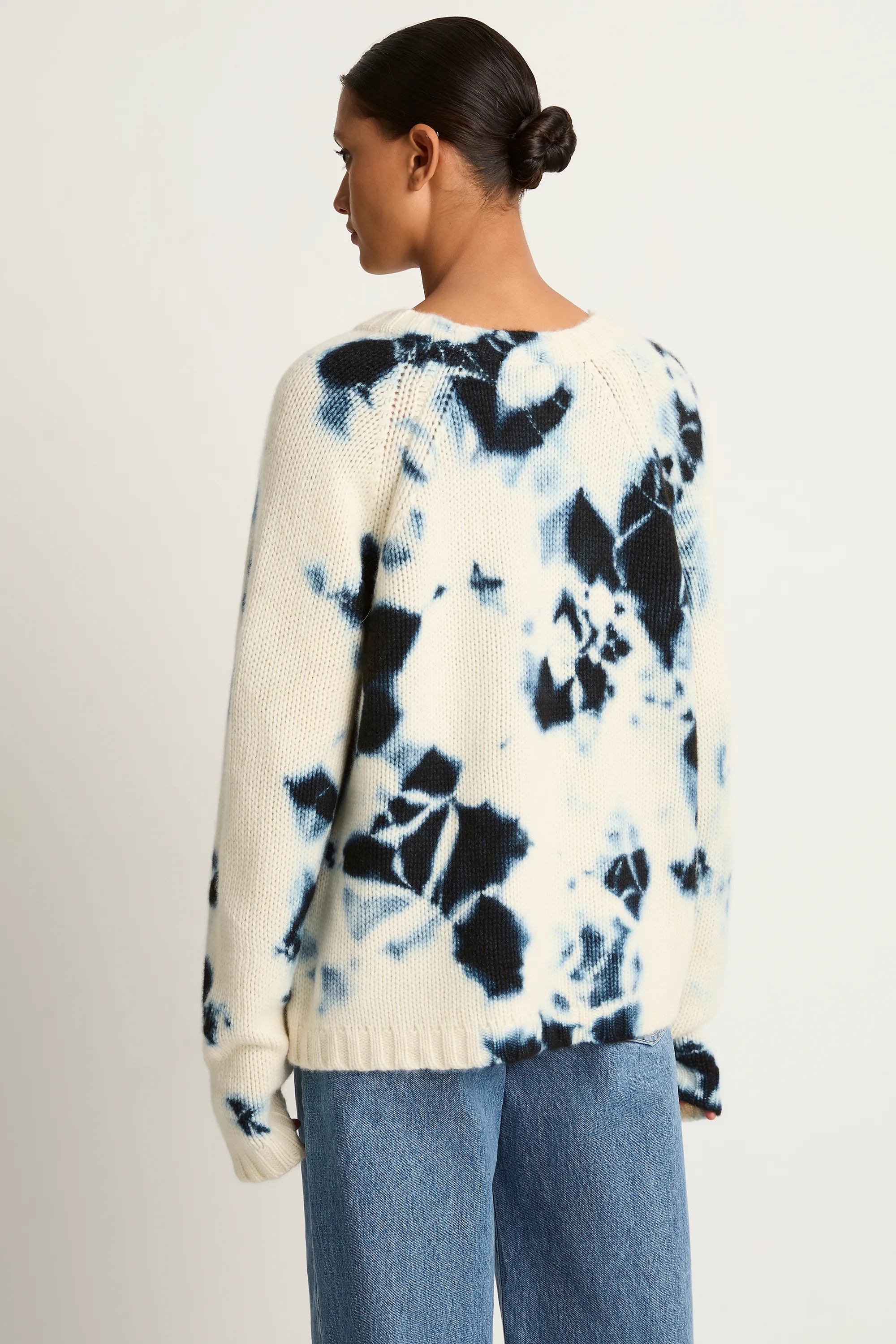 Suzusan Cashmere Hand Knit Raglan Pullover - Black / Natural White - FINAL SALE sold by Soleil Blue product image thumbnail 5