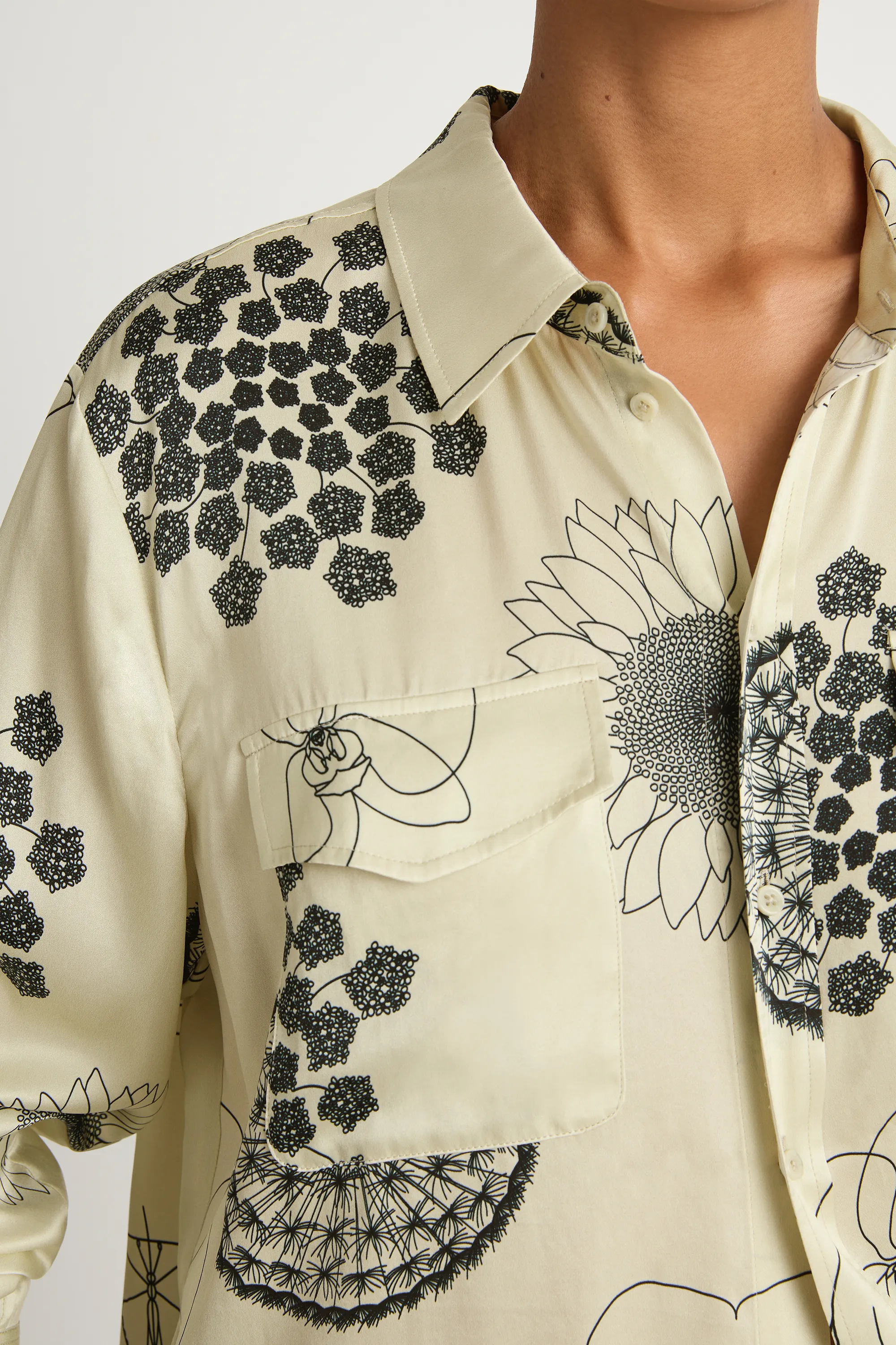 Silk Laundry Boyfriend Shirt - Fibonacci Off White - FINAL SALE sold by Soleil Blue product image thumbnail 3