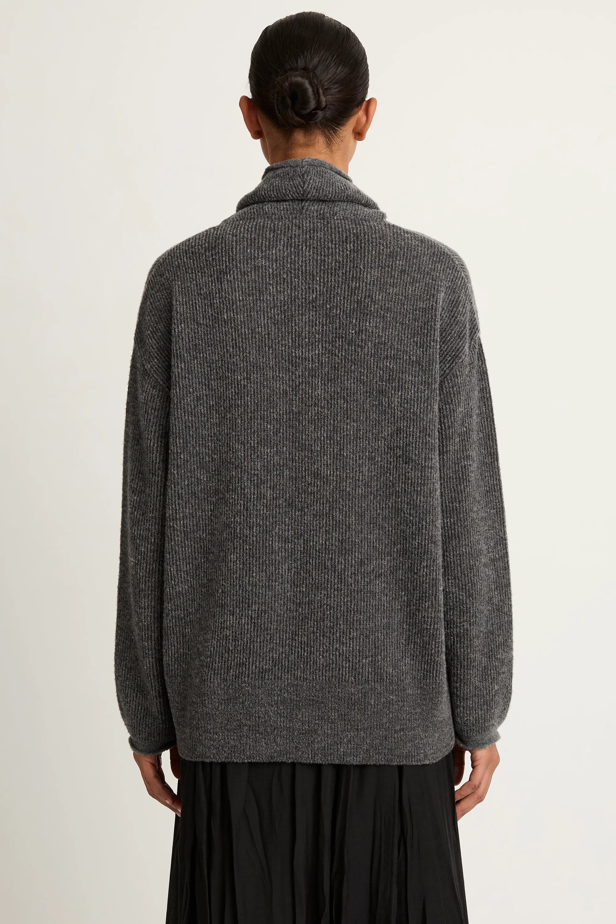 Pas De Calais Fine Bouclé Turtleneck Knit Pullover - Heather Grey sold by Soleil Blue product image thumbnail 3