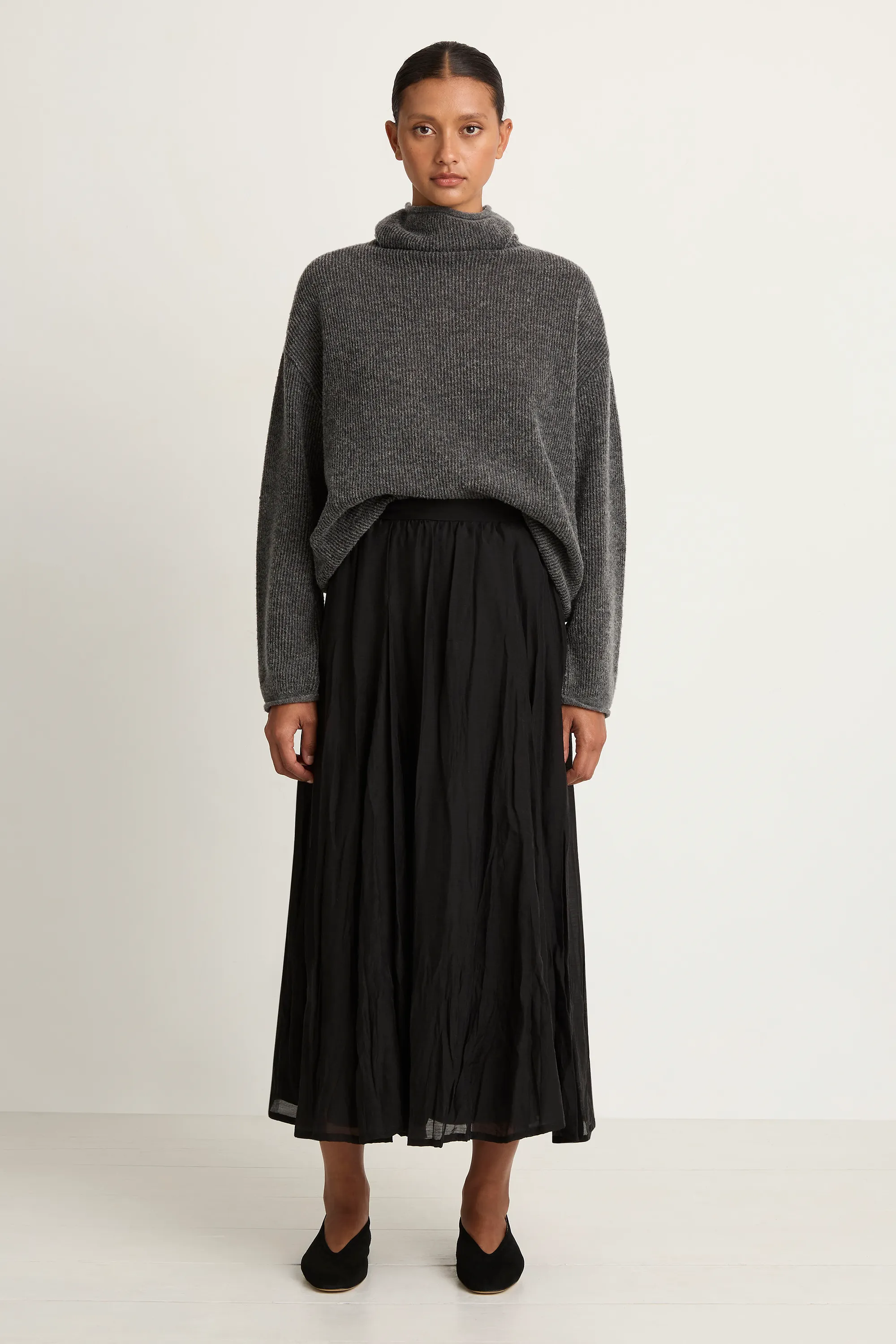 Pas De Calais Fine Bouclé Turtleneck Knit Pullover - Heather Grey sold by Soleil Blue product image thumbnail 5
