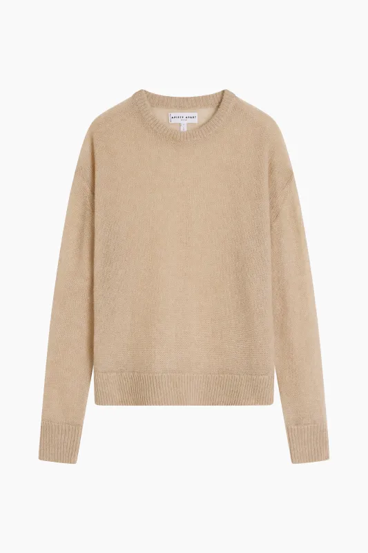 Apiece Apart Softest Tissue Weight Sweater - Sand made by Apiece Apart