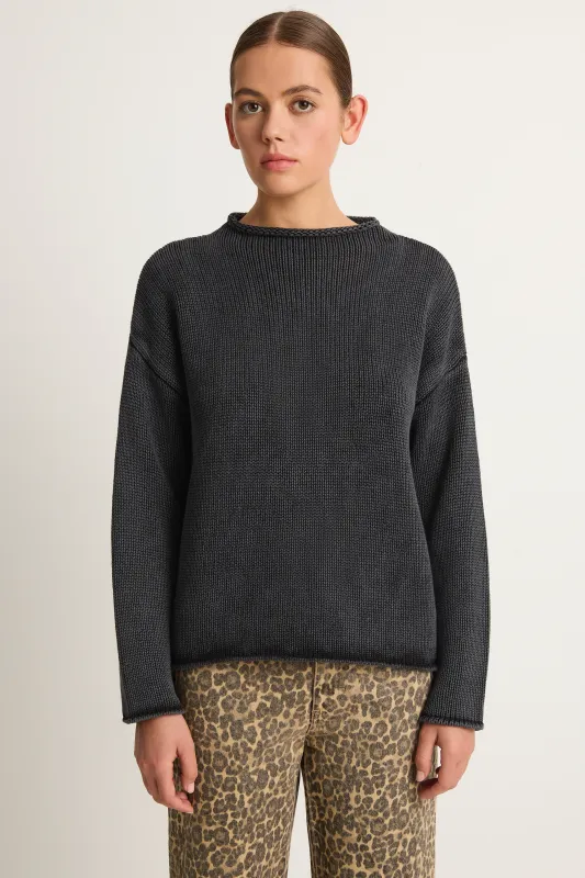 Demylee Lamis Cotton Sweater - Black made by DEMYLEE