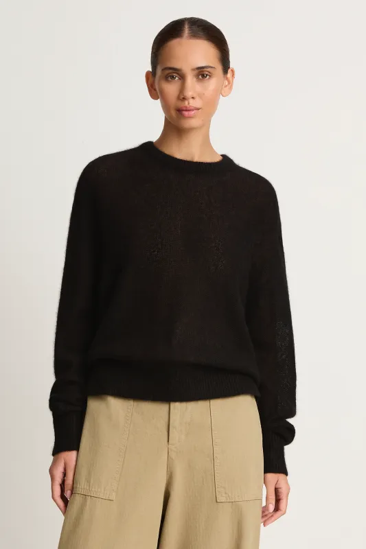 Apiece Apart Softest Tissue Weight Sweater - Black made by Apiece Apart