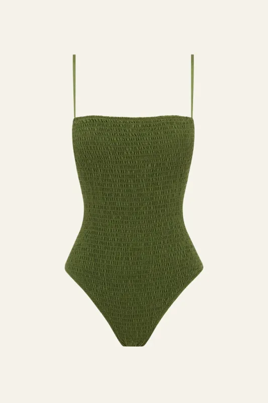 Peony Shirred One Piece - Olivine made by Peony