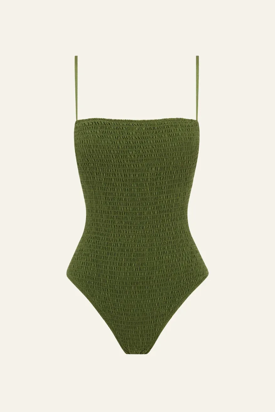 Peony Shirred One Piece - Olivine sold by Soleil Blue