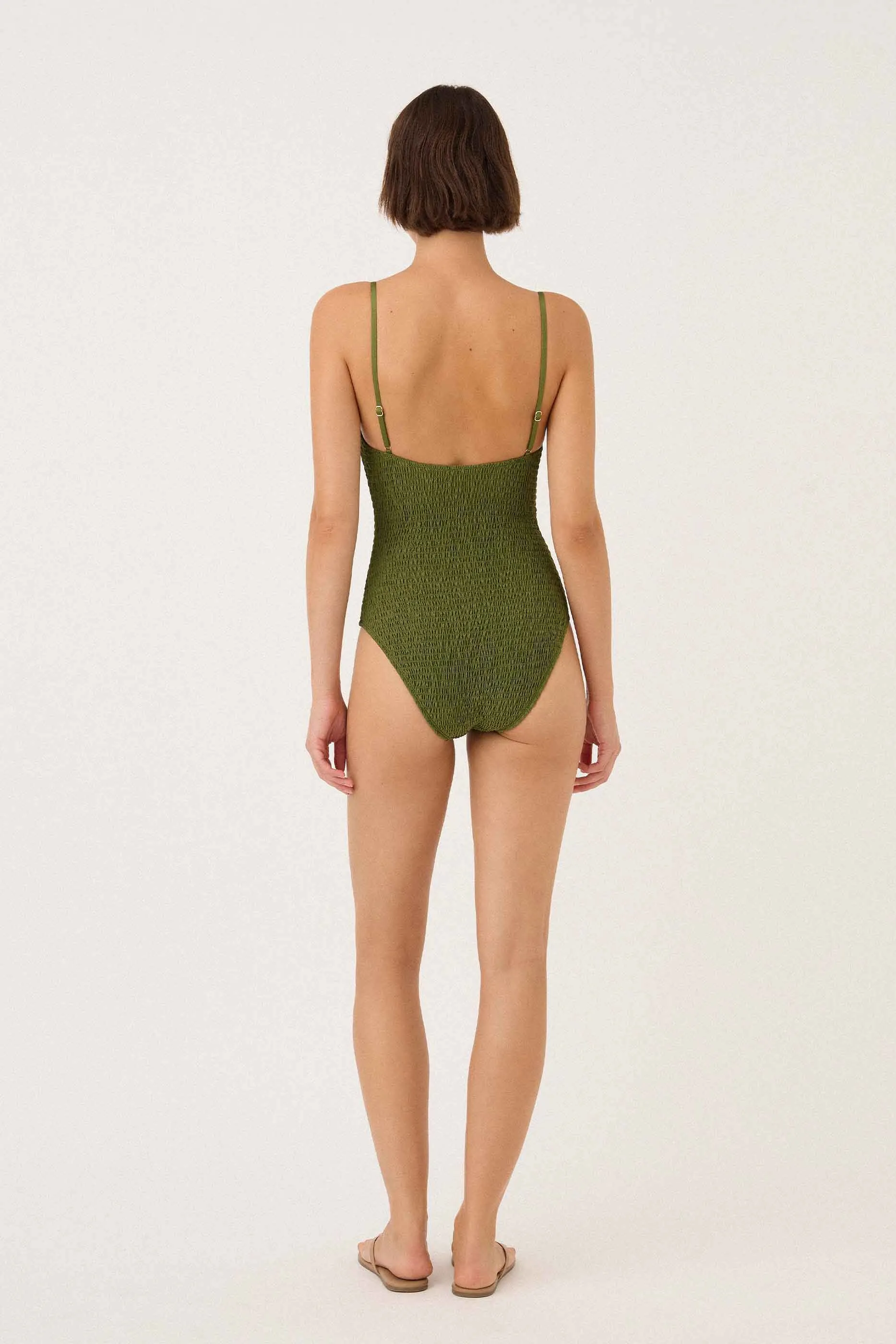 Peony Shirred One Piece - Olivine sold by Soleil Blue product image thumbnail 4