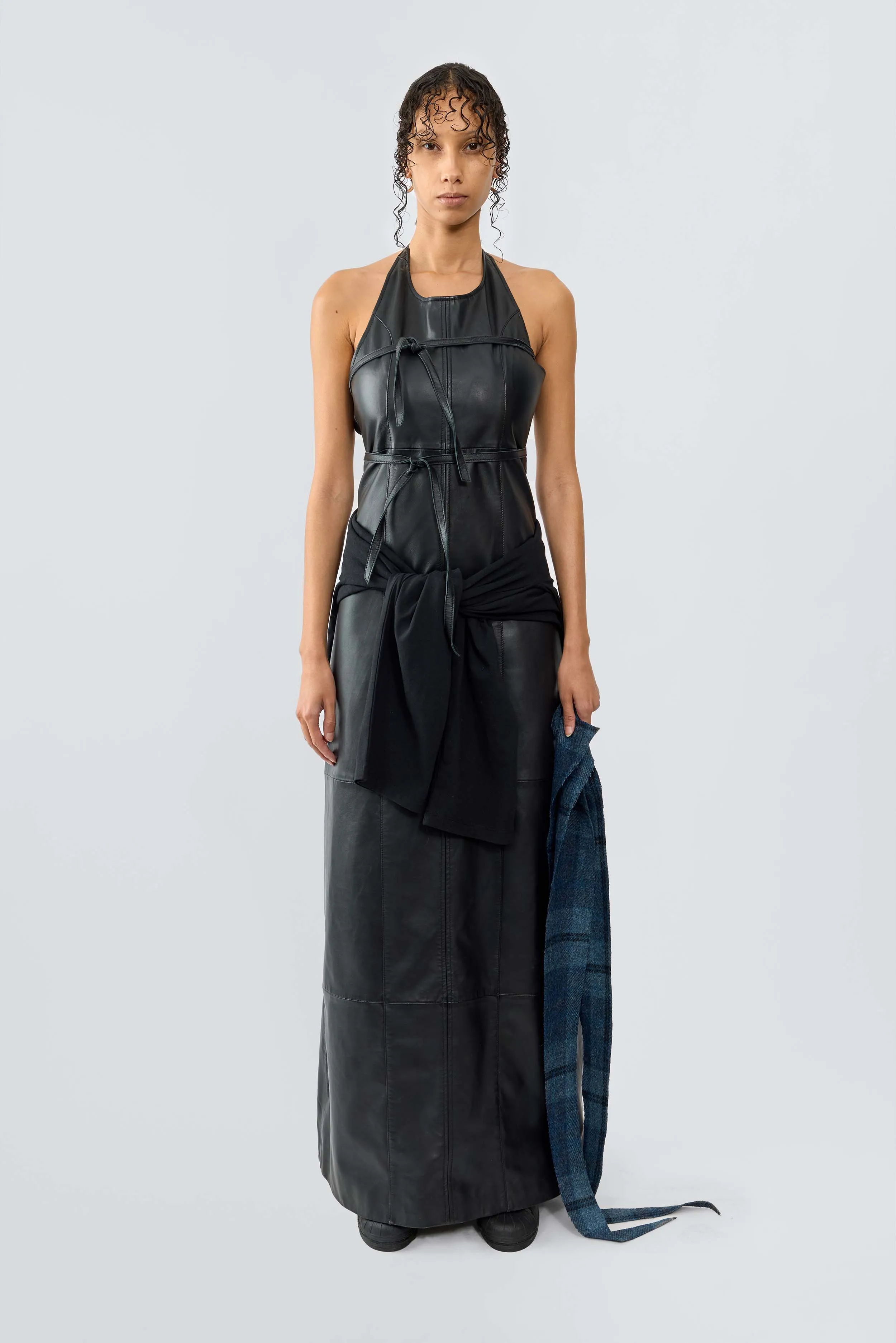 Maxine Black Leather Maxi Dress sold by Deadwood Studios product image thumbnail 3