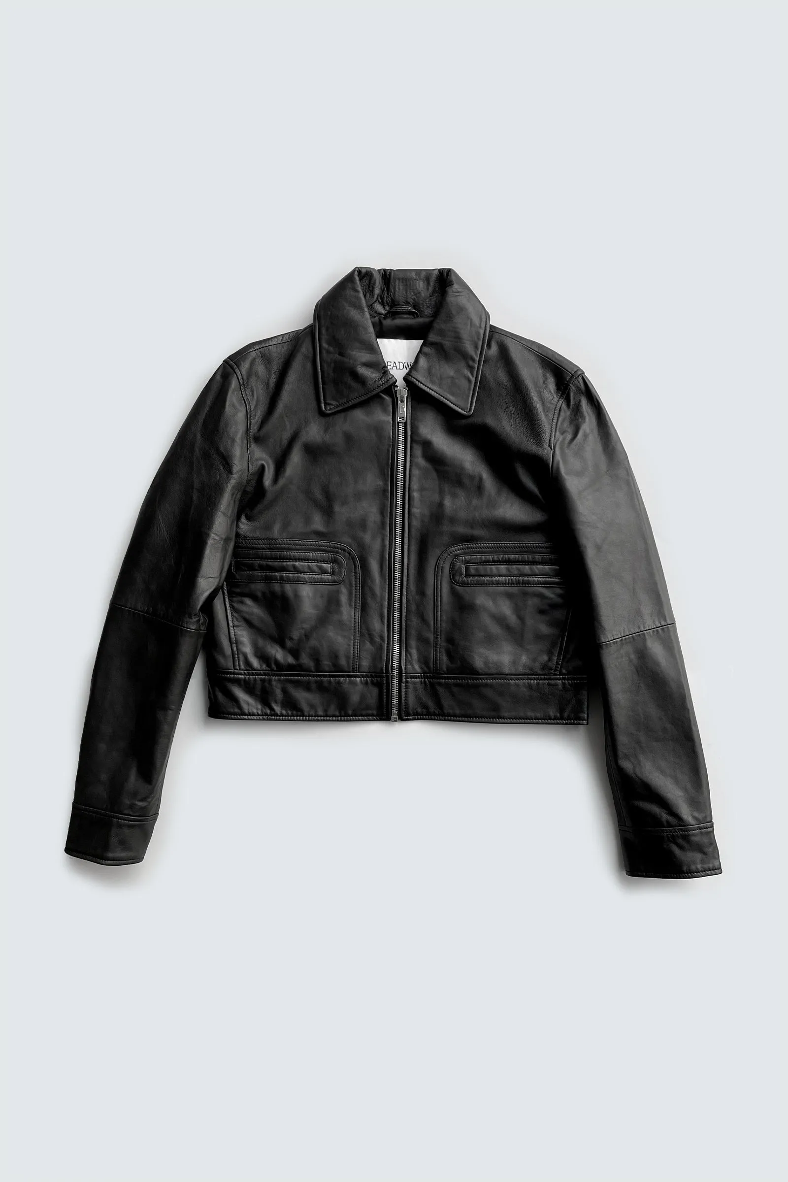 Gable Black Leather Jacket sold by Deadwood Studios