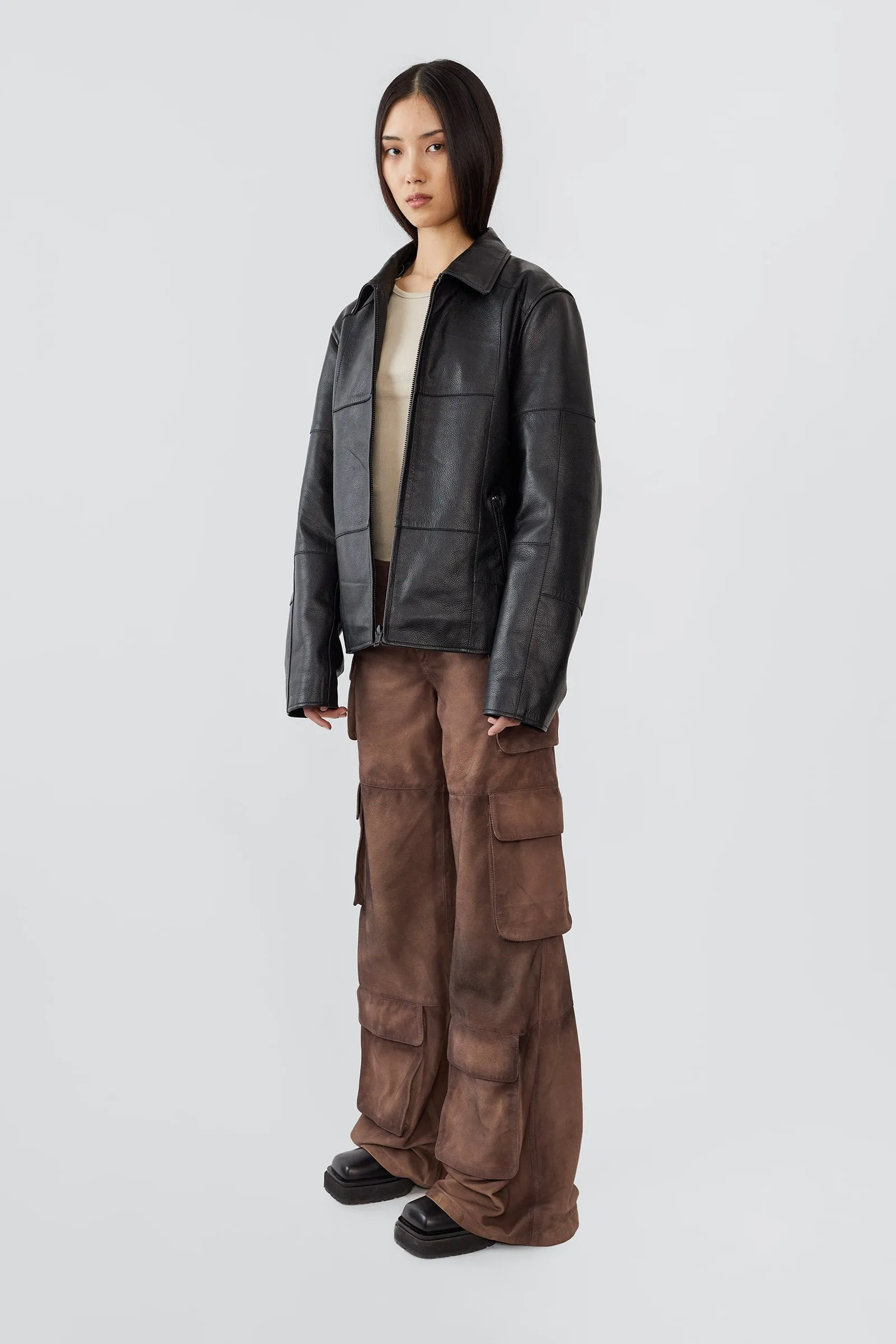 Bruno Black Leather Patch Jacket sold by Deadwood Studios product image thumbnail 2