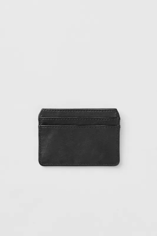 Carsten Black Leather Cardholder sold by Deadwood Studios