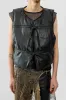 Float Black Padded Leather Vest sold by Deadwood Studios