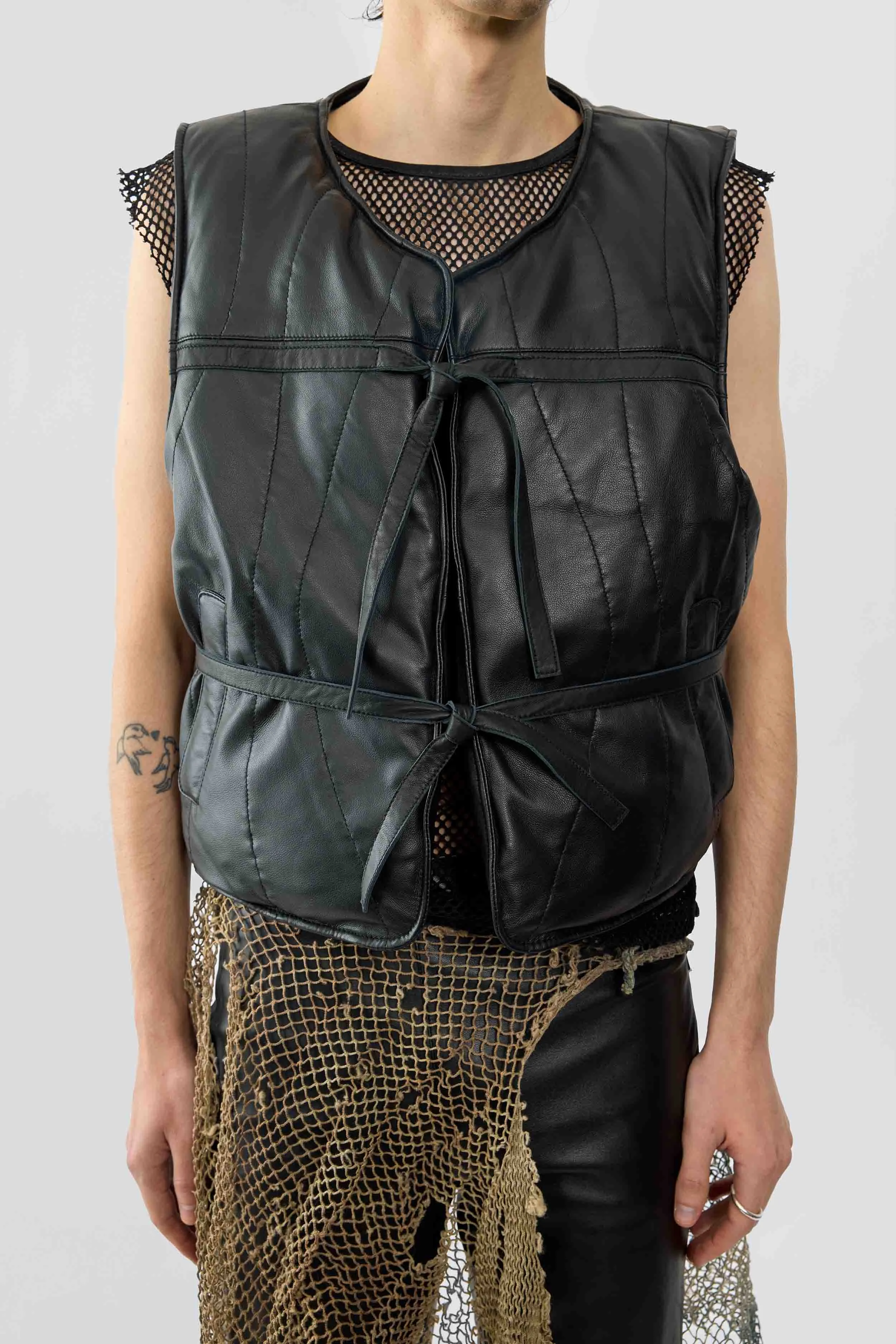 Float Black Padded Leather Vest sold by Deadwood Studios product image thumbnail 2
