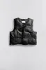 Float Black Padded Leather Vest sold by Deadwood Studios