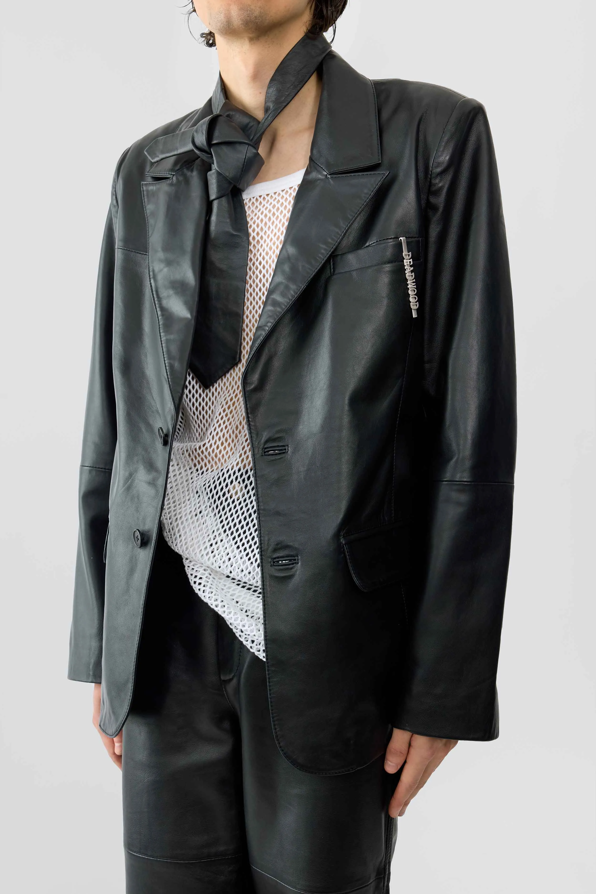 Stanley Black Leather Blazer sold by Deadwood Studios product image thumbnail 3