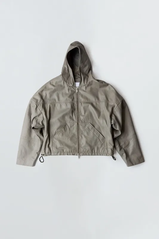 Hector Grey Leather Hoodie made by Deadwood Studios