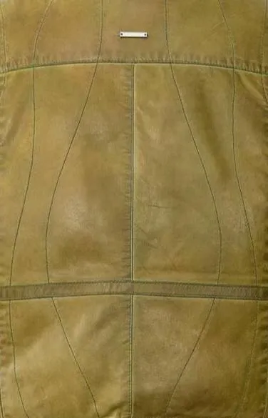 Float Olive Hand-dyed Padded Leather Vest sold by Deadwood Studios product image thumbnail 2
