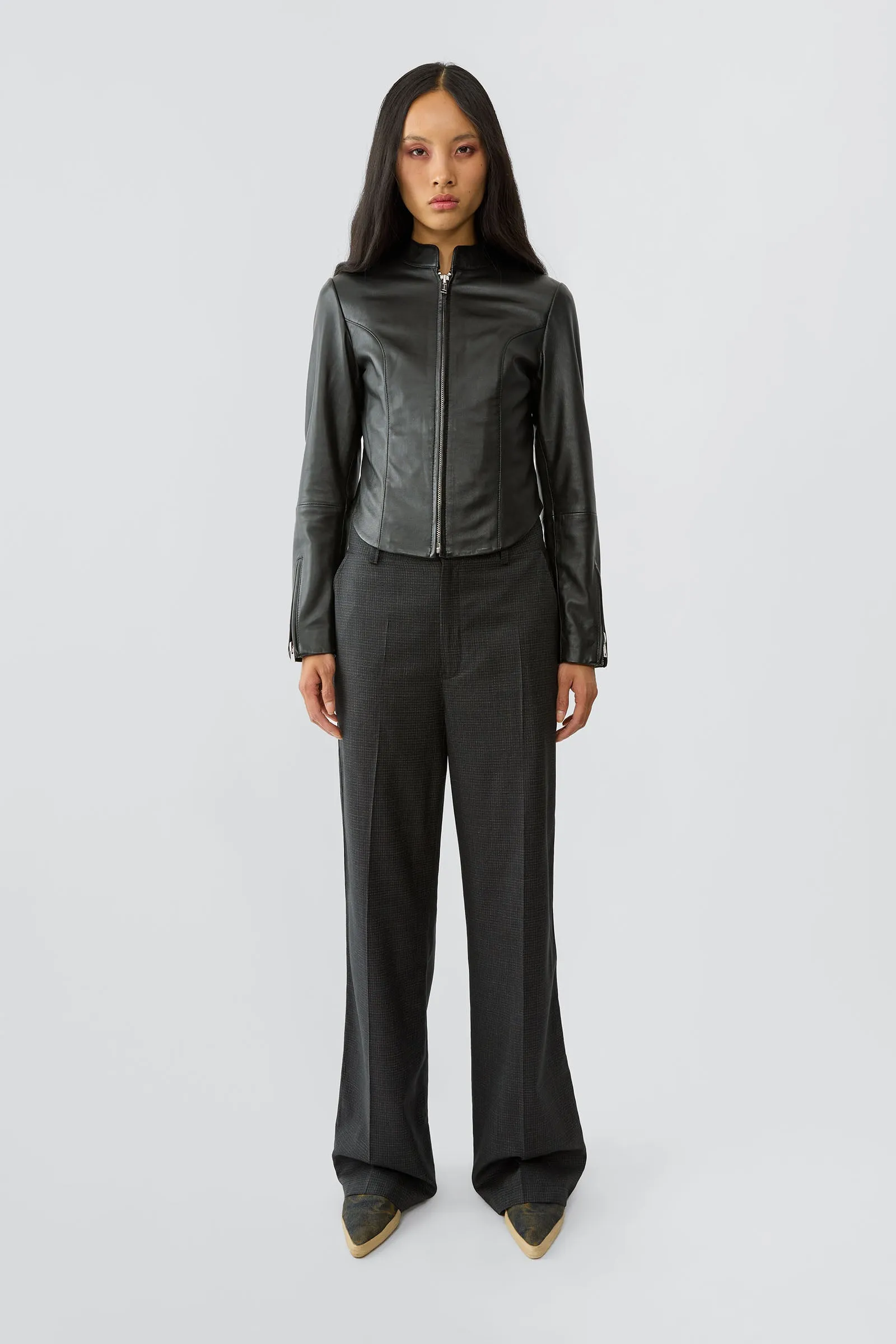 Gazelle Slim Black Leather Jacket sold by Deadwood Studios product image thumbnail 2