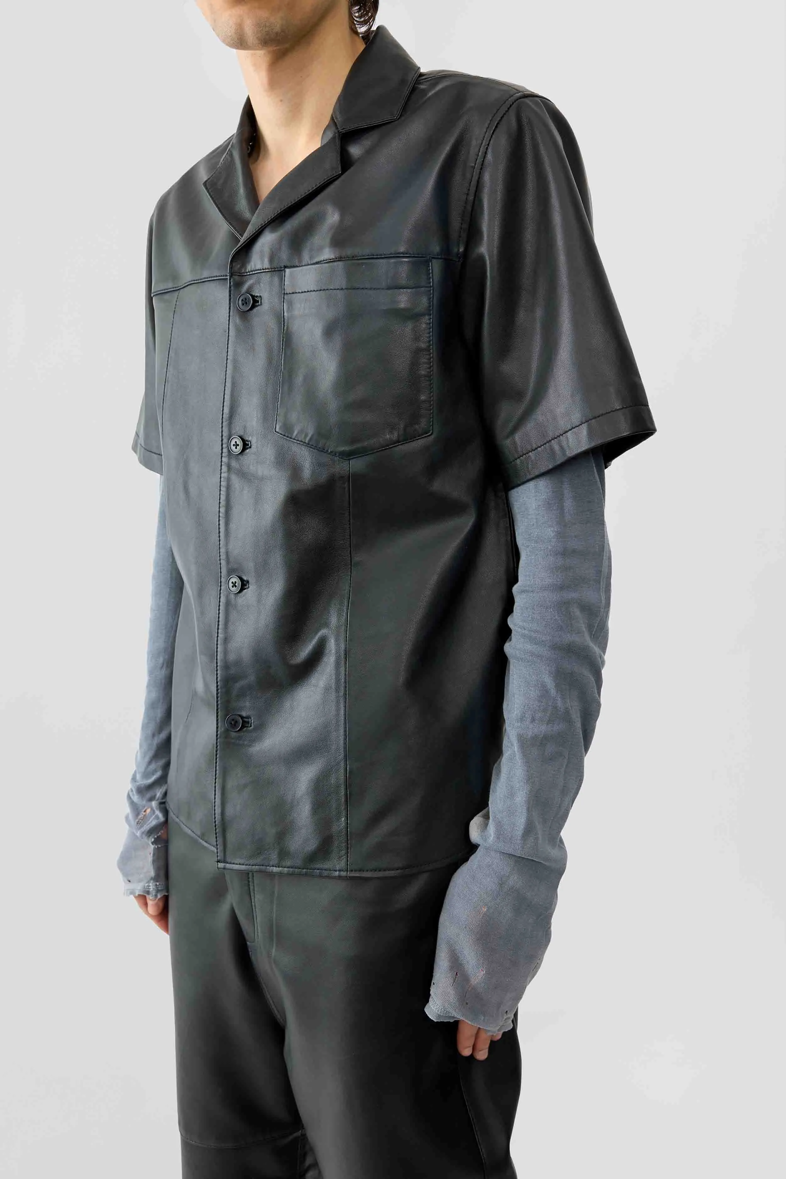 Bahama Black Leather Shirt sold by Deadwood Studios