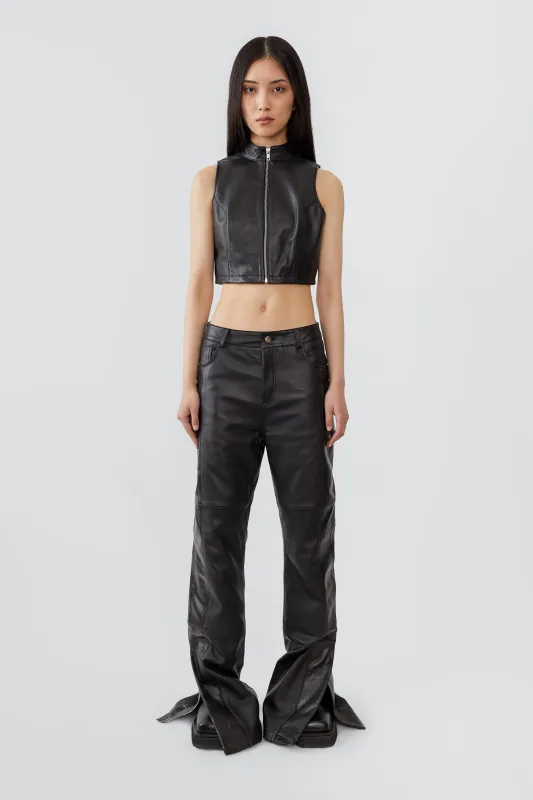 Prance Black Leather Pants sold by Deadwood Studios
