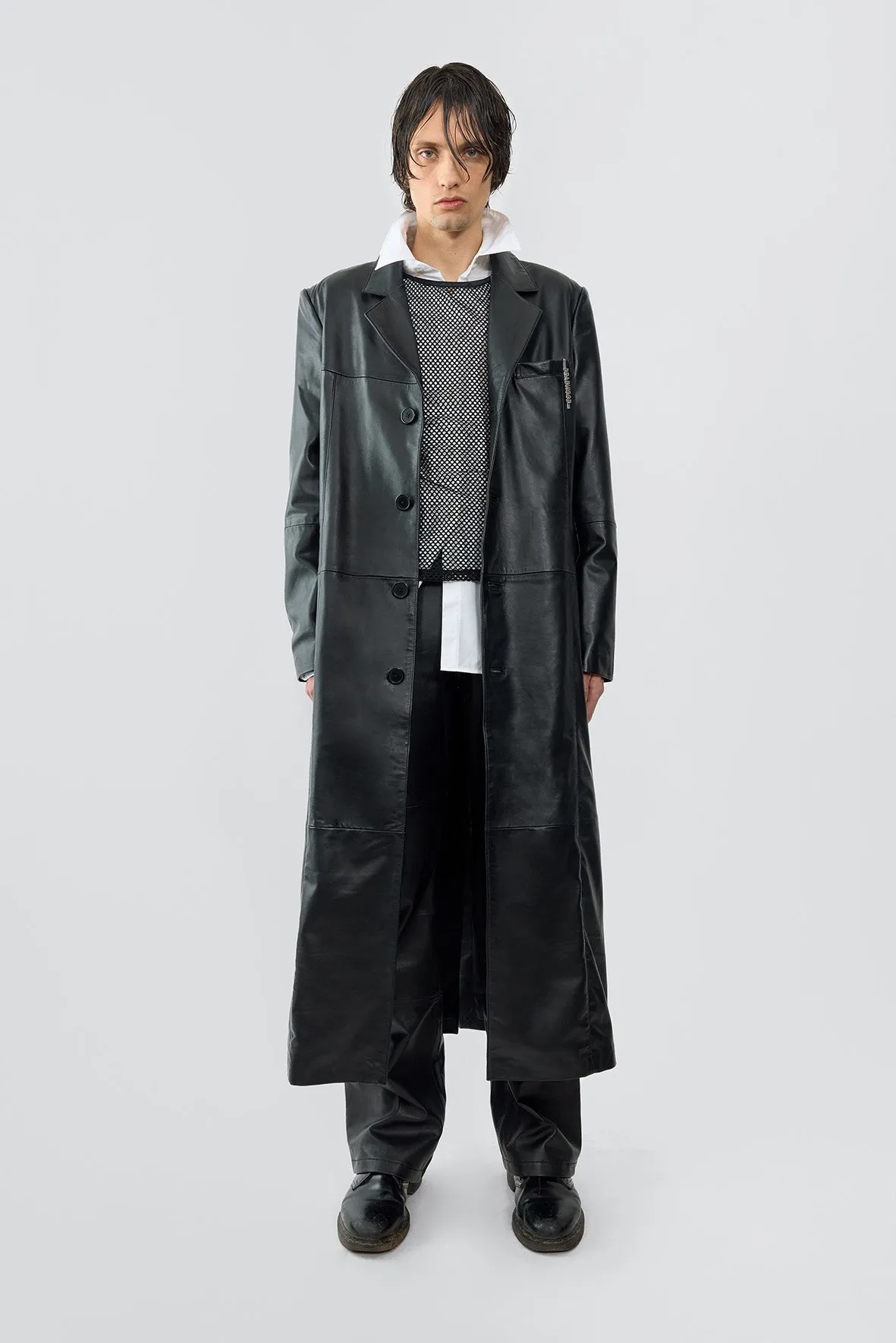 Vargen Black Leather Maxi Coat sold by Deadwood Studios product image thumbnail 2
