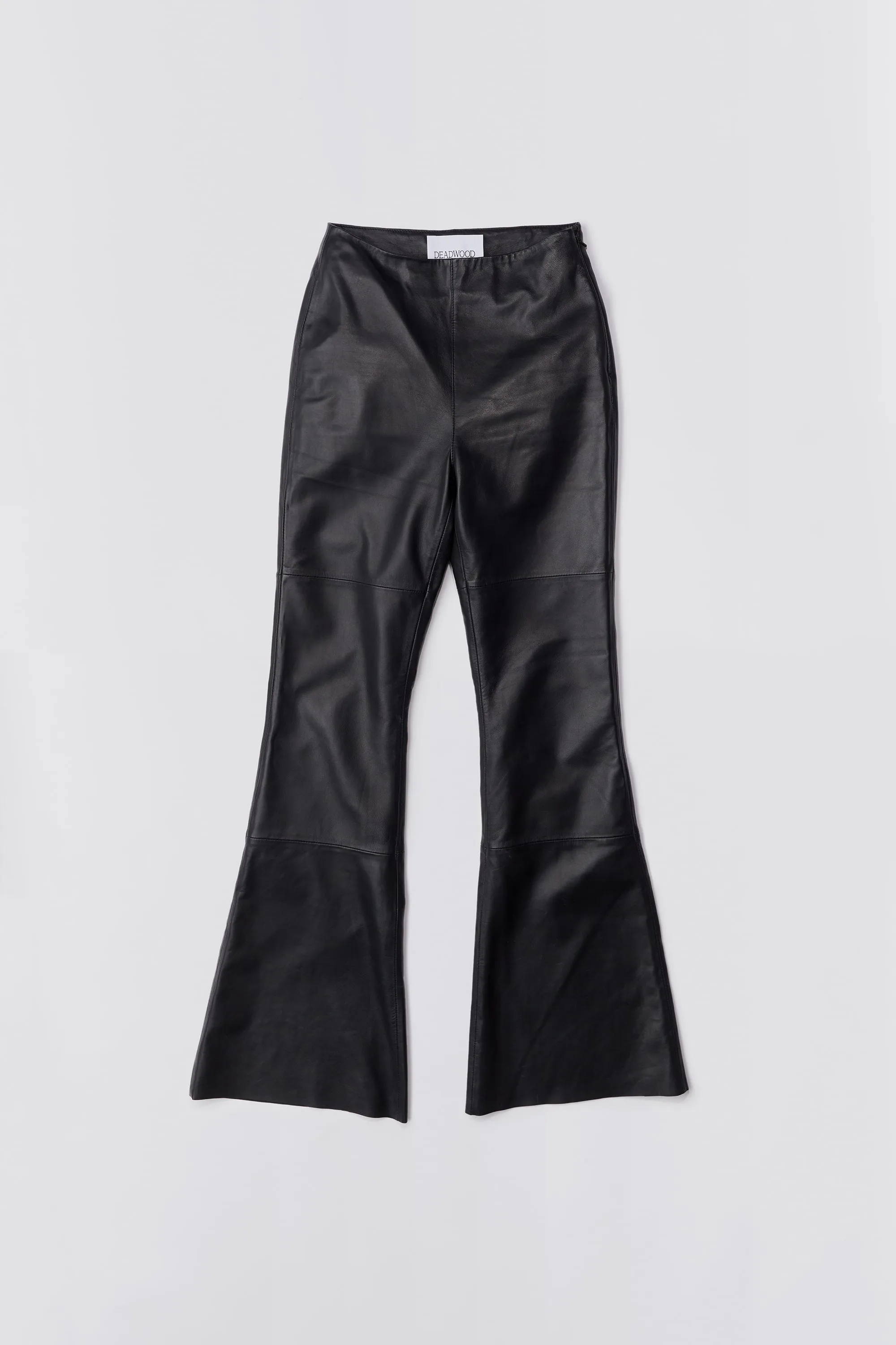 Kick Flared Black Leather Pants sold by Deadwood Studios
