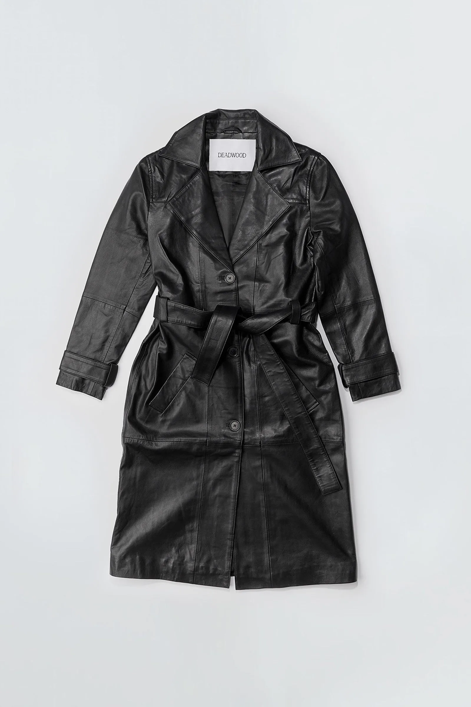 Terra Black Leather Coat sold by Deadwood Studios