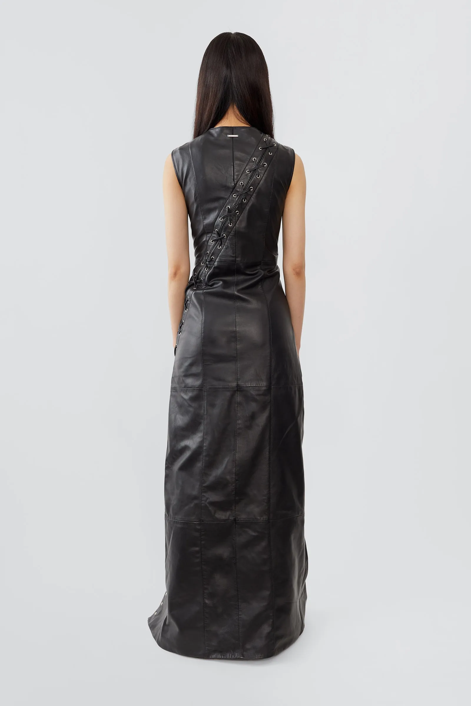 Ortem Black Leather Maxi Dress sold by Deadwood Studios product image thumbnail 3
