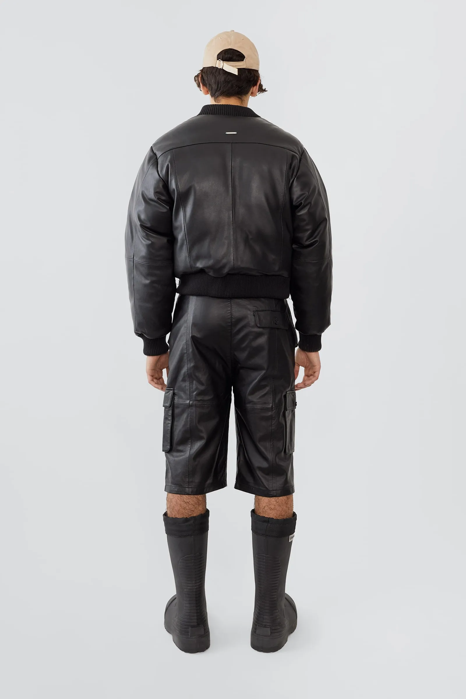 Bofinger Black Oversized Padded Leather Jacket sold by Deadwood Studios product image thumbnail 4