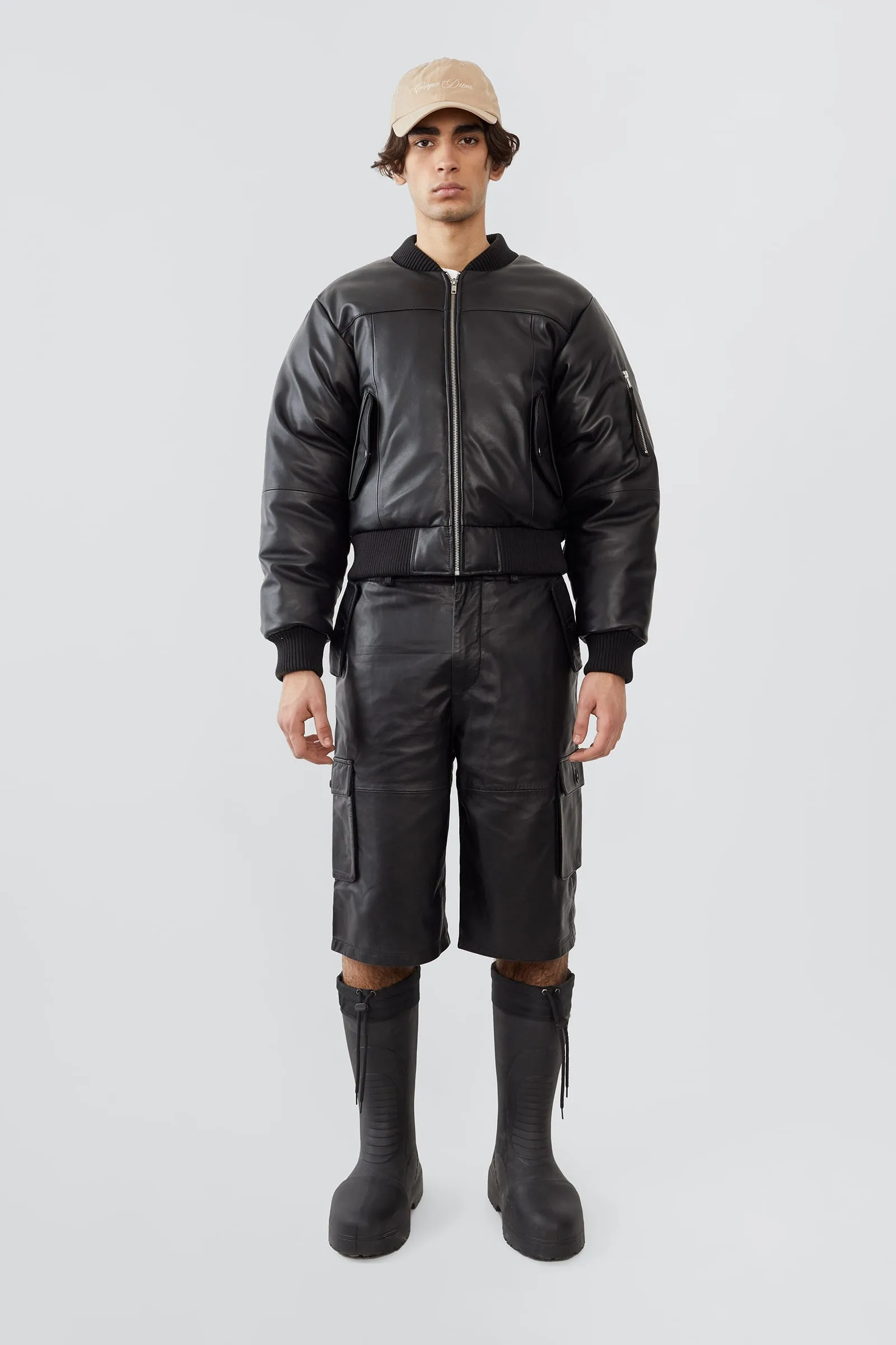 Bofinger Black Oversized Padded Leather Jacket sold by Deadwood Studios product image thumbnail 2