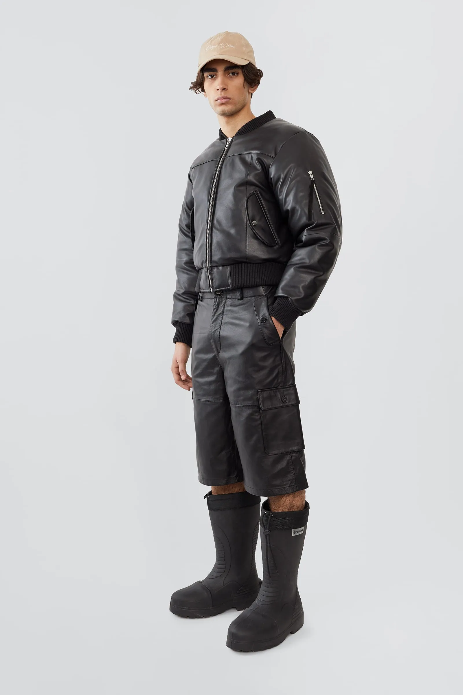 Bofinger Black Oversized Padded Leather Jacket sold by Deadwood Studios product image thumbnail 3