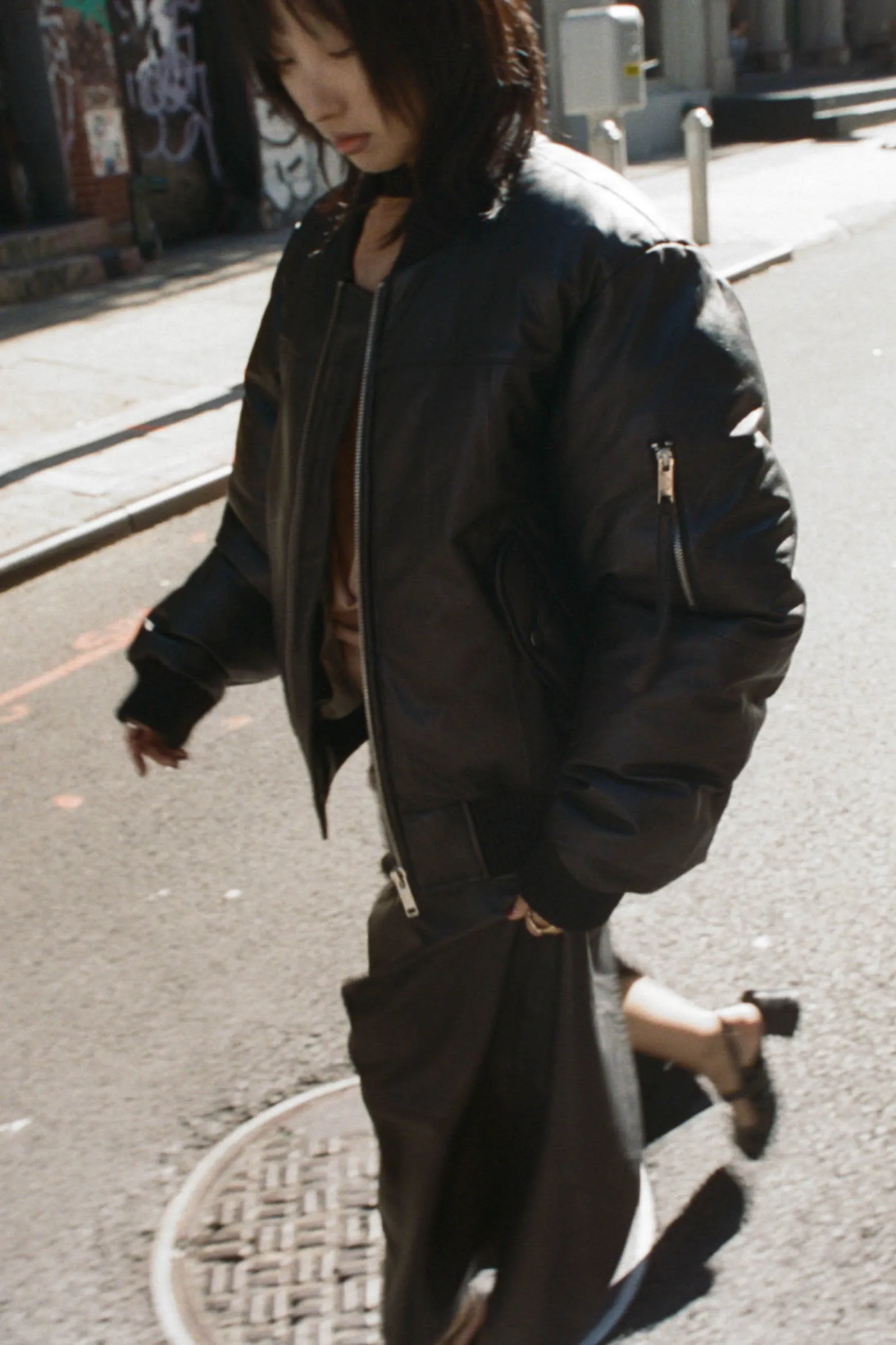 Bofinger Black Oversized Padded Leather Jacket sold by Deadwood Studios product image thumbnail 5