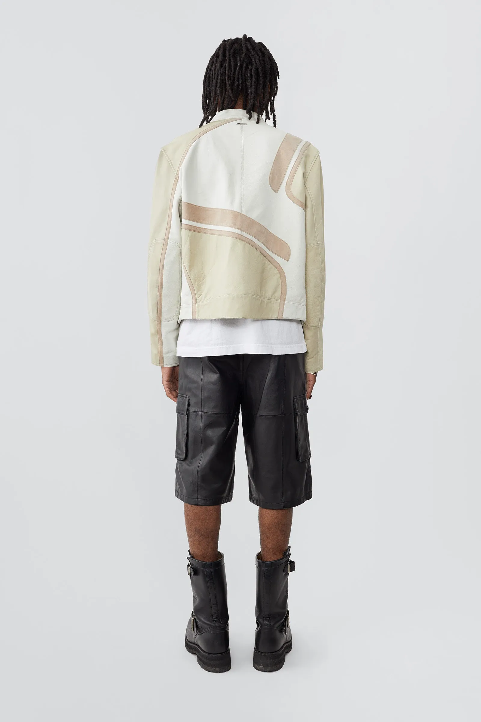 Hiro White Leather Moto Jacket sold by Deadwood Studios product image thumbnail 3